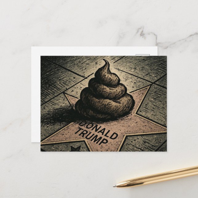 Ein Poo auf einem Stern Postkarte (Vorderseite/Rückseite Beispiel)