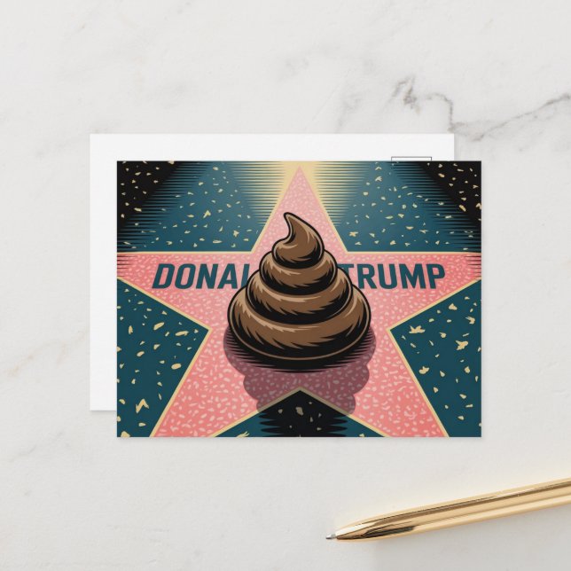 Ein Poo auf einem Stern Postkarte (Vorderseite/Rückseite Beispiel)
