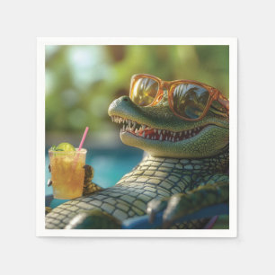 Ein Poolside-Cocktail für den Musiker Serviette