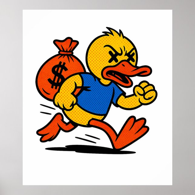 Ein POP-ART-STYLE-DIEB-ENTE-Plakat  Poster (Vorne)