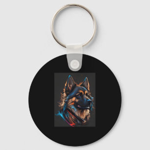Ein Portrait eines deutschen Schäferhundes Schlüsselanhänger