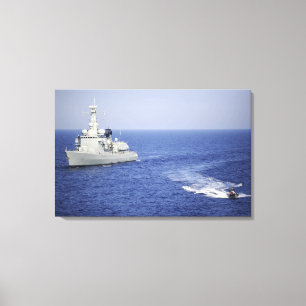 Ein portugiesisches Marineteam in einem Leinwanddruck