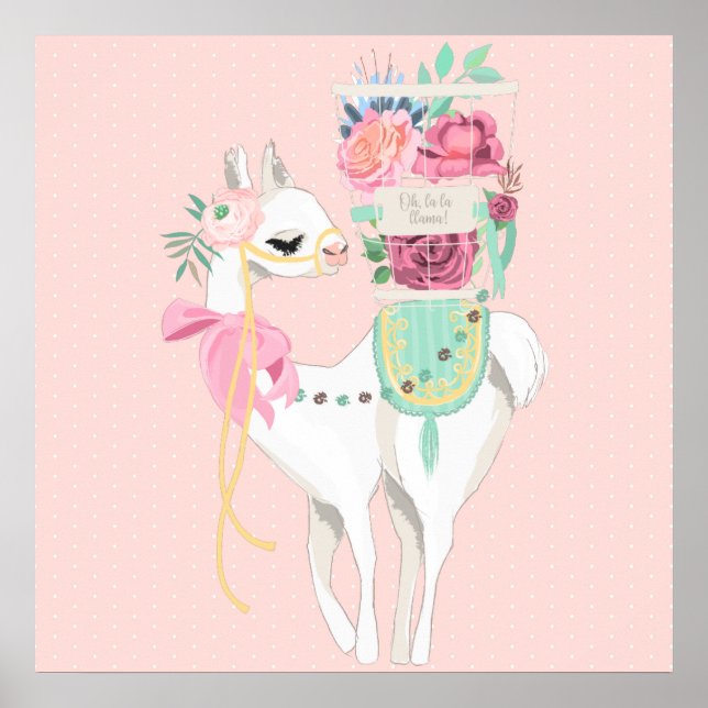 Ein Poster mit schönen Blume und Lamas (Vorne)