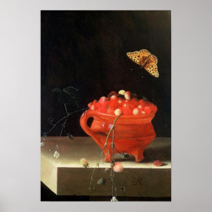 Ein Pot wild lebender Erdbeeren Poster