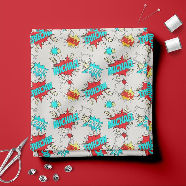 EIN! POW! 💥 Pop Art Comic Buchbesetzung Stoff (OOF! POW! 💥🦸 Pop Art Comic Book Fabric)