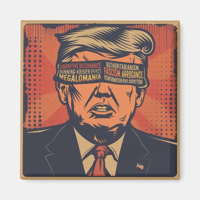 Ein Präsident, der von mentalen Fragen geblendet w Magnet (Vorne)