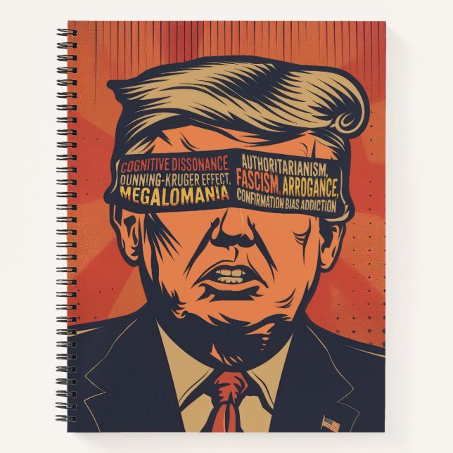 Ein Präsident, der von mentalen Fragen geblendet w Notizbuch (Vorderseite)