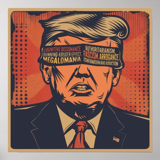 Ein Präsident, der von mentalen Fragen geblendet w Poster (Vorne)