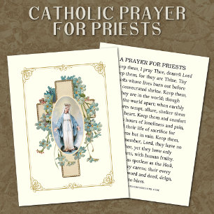 EIN PRAYER FÜR DIE PRIESTEN KATHOLISCHEN RELIGIÖSE PLATZKARTE