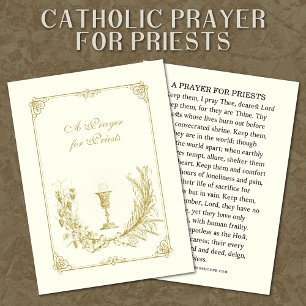 EIN PRAYER FÜR DIE PRIESTEN KATHOLISCHEN RELIGIÖSE PLATZKARTE