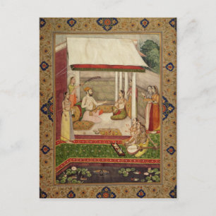 Ein Prinz und Prinzessin Musik hören Postkarte