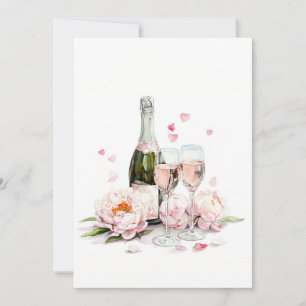 Ein Prosecco mit zwei Kristallgläsern,Valentinstag Feiertagskarte