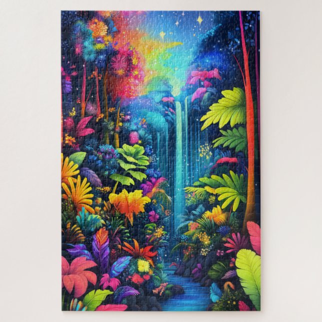 Ein psychedelischer Dschungel Puzzle (Vertikal)