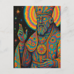Ein psychedelischer Priester Postkarte