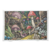 Ein psychedelisches Wald-Dekorationstuch für Tee
