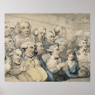 Ein Publikum am Drury Lane Theater (Stift & Tinte  Poster