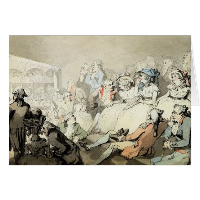 Ein Publikum, das ein Spiel, c.1785 aufpasst (Vorderseite (Horizontal))