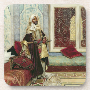 Ein Publikum (Öl auf Platte) erwarten Untersetzer