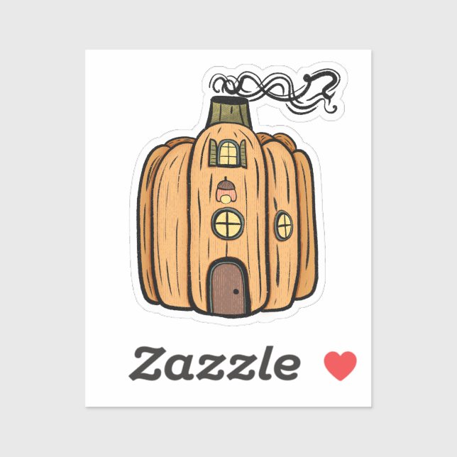 Ein Pumpkin House Aufkleber (Blatt)