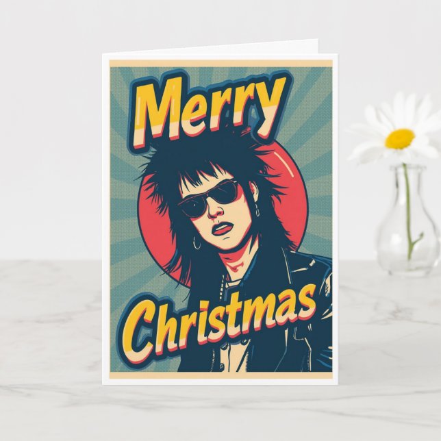 Ein Punk-Weihnachtskarte Karte (Kleine Pflanze)