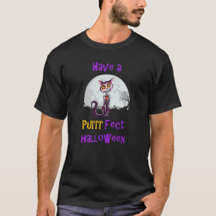 Ein purrfektes Halloween Totenkopf-Skelett  T-Shirt