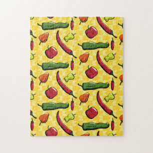 Ein Puzzle für Chili-Paprikaschoten