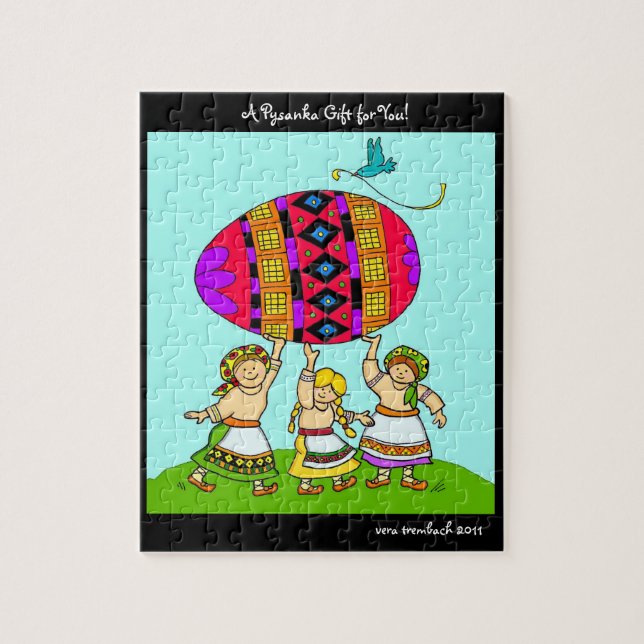 Ein Pysanka-Geschenk für Sie Ukrainische Volkskuns Puzzle (Vertikal)