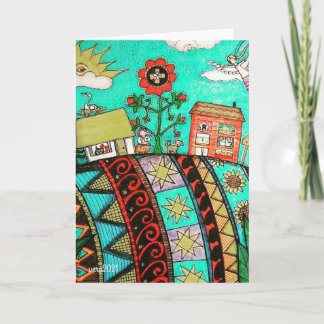 Ein Pysanka (Ostereier) Dorf Angel Folk Art Karte