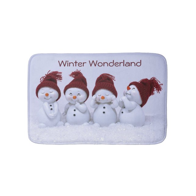 Ein Quartett der Schneemänner Badematte (Vorderseite)