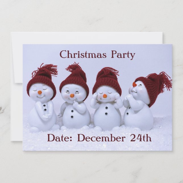 Ein Quartett der Schneemänner Einladung (Vorderseite)