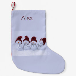 Ein Quartett der Schneemänner Kleiner Weihnachtsstrumpf