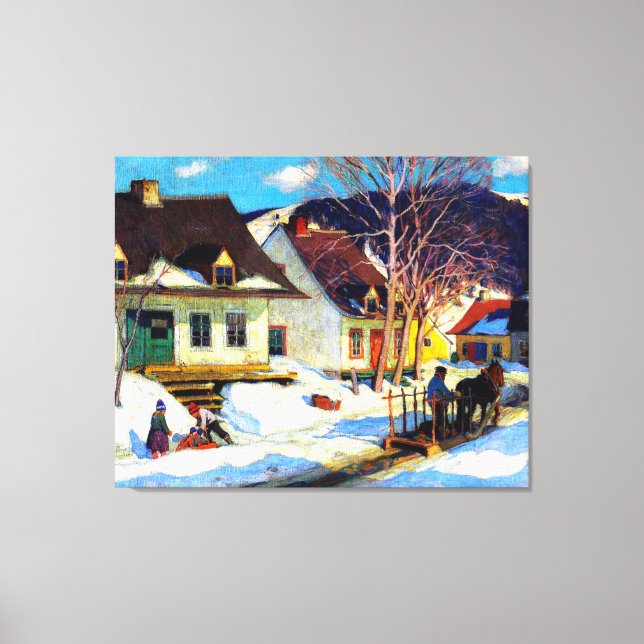 Ein Quebec Village Street by Clarence Gagnon Leinwanddruck (Vorderseite)