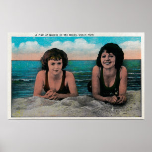 Ein Queens-Paar am Strand, Ocean Park Poster