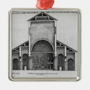 Ein Querschnitt der alten Vatikan-Kirche Ornament Aus Metall