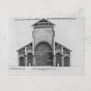 Ein Querschnitt durch die alte Vatikankirche Postkarte