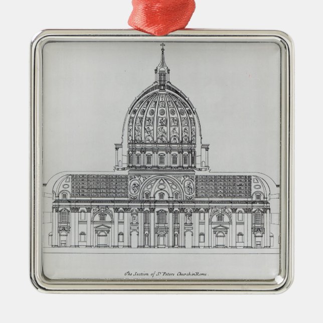 Ein Querschnitt von St Peter, Rom Ornament Aus Metall (Vorne)