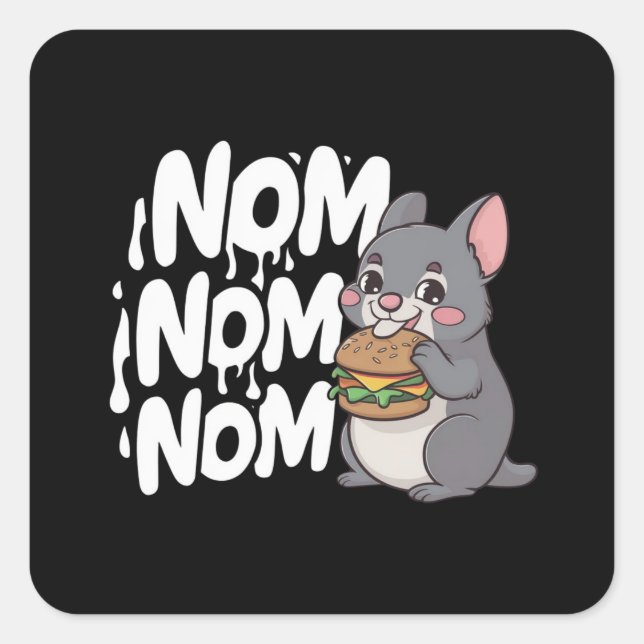 Ein Quokka isender Hamburger Quadratischer Aufkleber (Vorderseite)