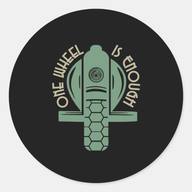Ein Rad ist genug Monorad EUC Runder Aufkleber (Vorderseite)