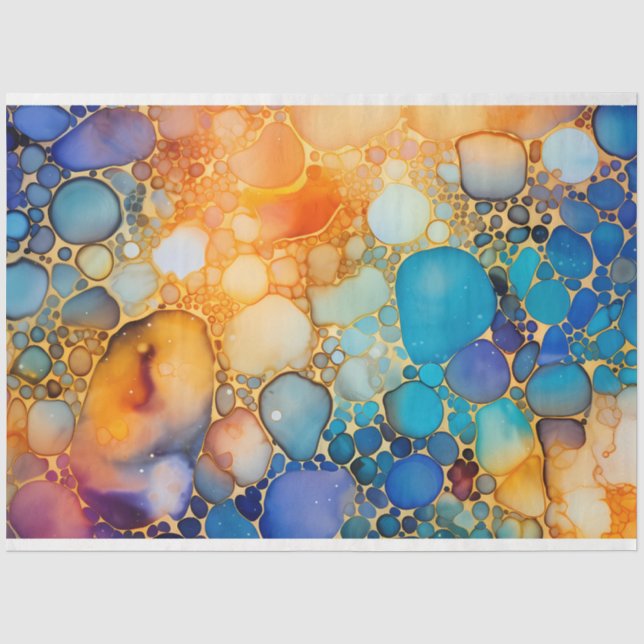 Ein Rainbow Alcohol Ink Series Design 1 Seidenpapier (Vorderseite)