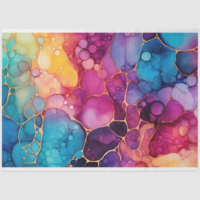 Ein Rainbow Alcohol Ink Series Design 3 Seidenpapier (Vorderseite)
