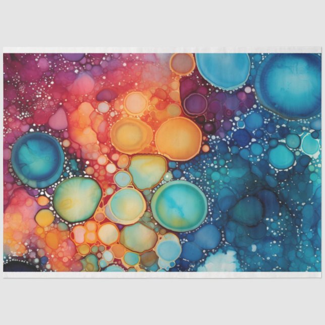 Ein Rainbow Alcohol Ink Series Design 4 Seidenpapier (Vorderseite)
