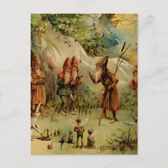 „Ein Rat der Gnome“ von E S Hardy Postkarte (Vorderseite)