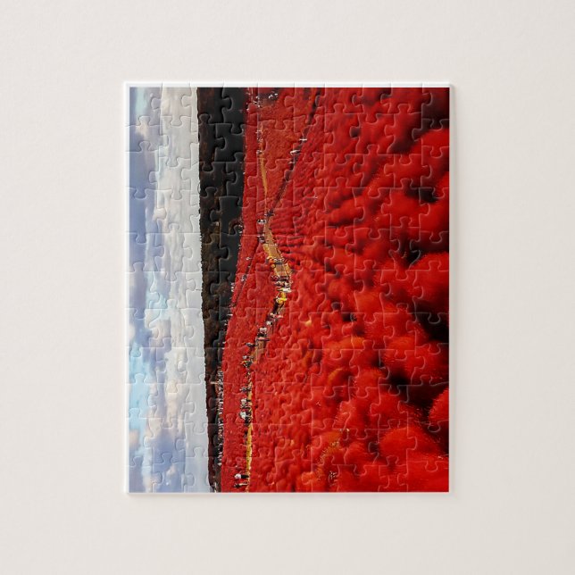 Ein Rätsel des Hügels der roten Kochia Puzzle (Vertikal)