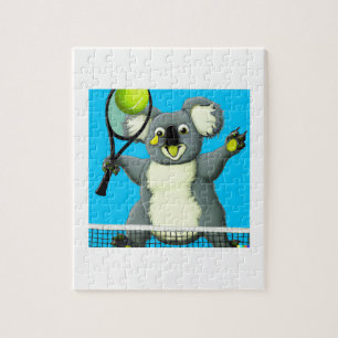 Ein Rätsel eines Koala beim Tennisspielen Puzzle