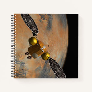Ein Raumfahrzeug, das Mars umkreist. Notizbuch