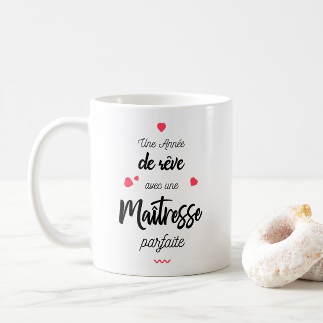 Ein rêveannée mit Mätresse Kaffeetasse (Mit Donut)