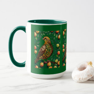 Ein Rebhuhn in einem Birnbaum-Schnittmuster Tasse