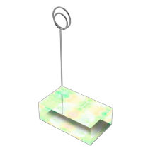 Ein rechteckiger, halbtransparenter Kartenhalter 
