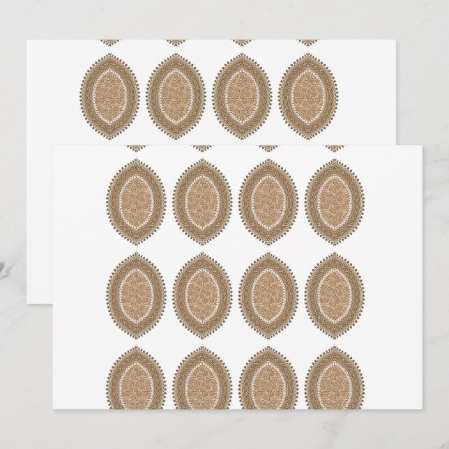 Ein rechteckiger Teppich mit einem komplizierten g Einladung (Vorne/Hinten)