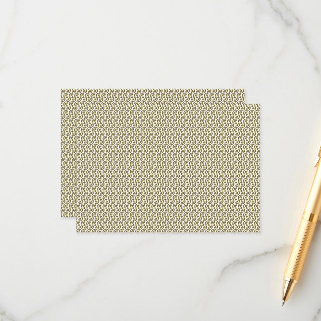 Ein rechteckiger Teppich mit kompliziertem geometr Begleitkarte (Vorderseite/Rückseite Beispiel)